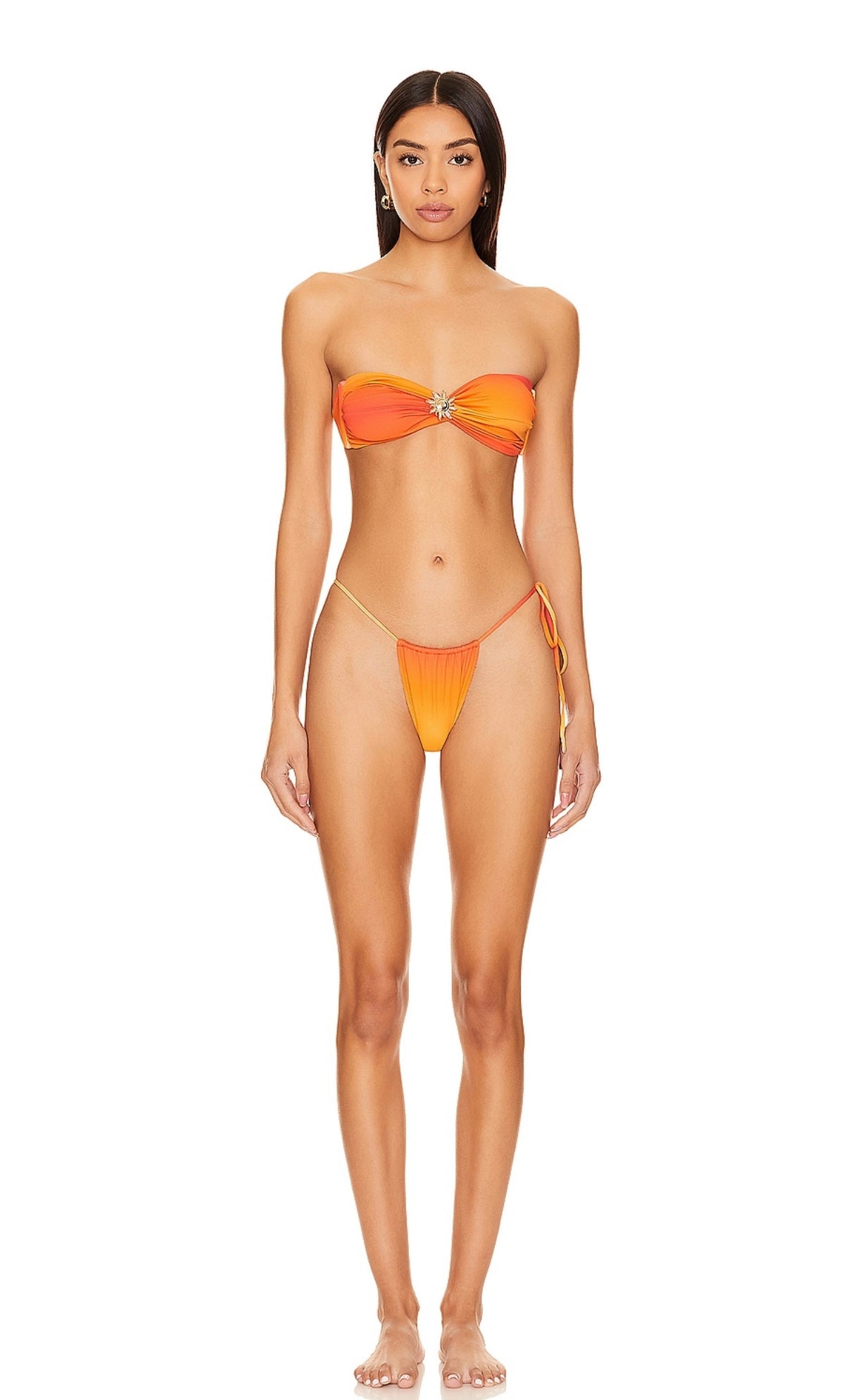 SOL Bandeau Bikini Top + Tie Side Bikini Bottoms in Sunset (Set)