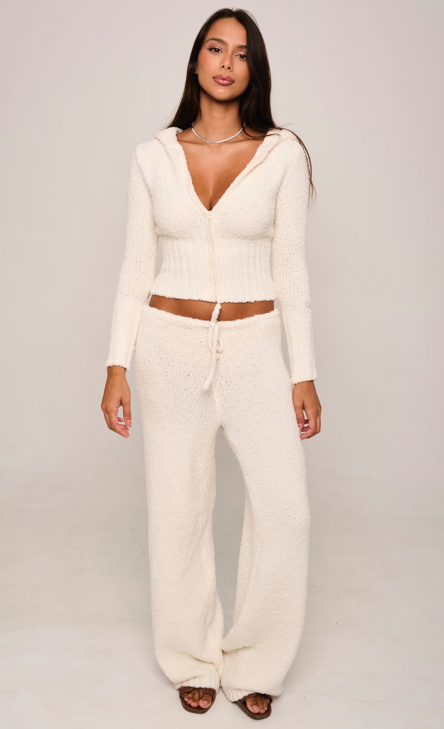 STEPHANIE Zip Up Boucle Hoodie