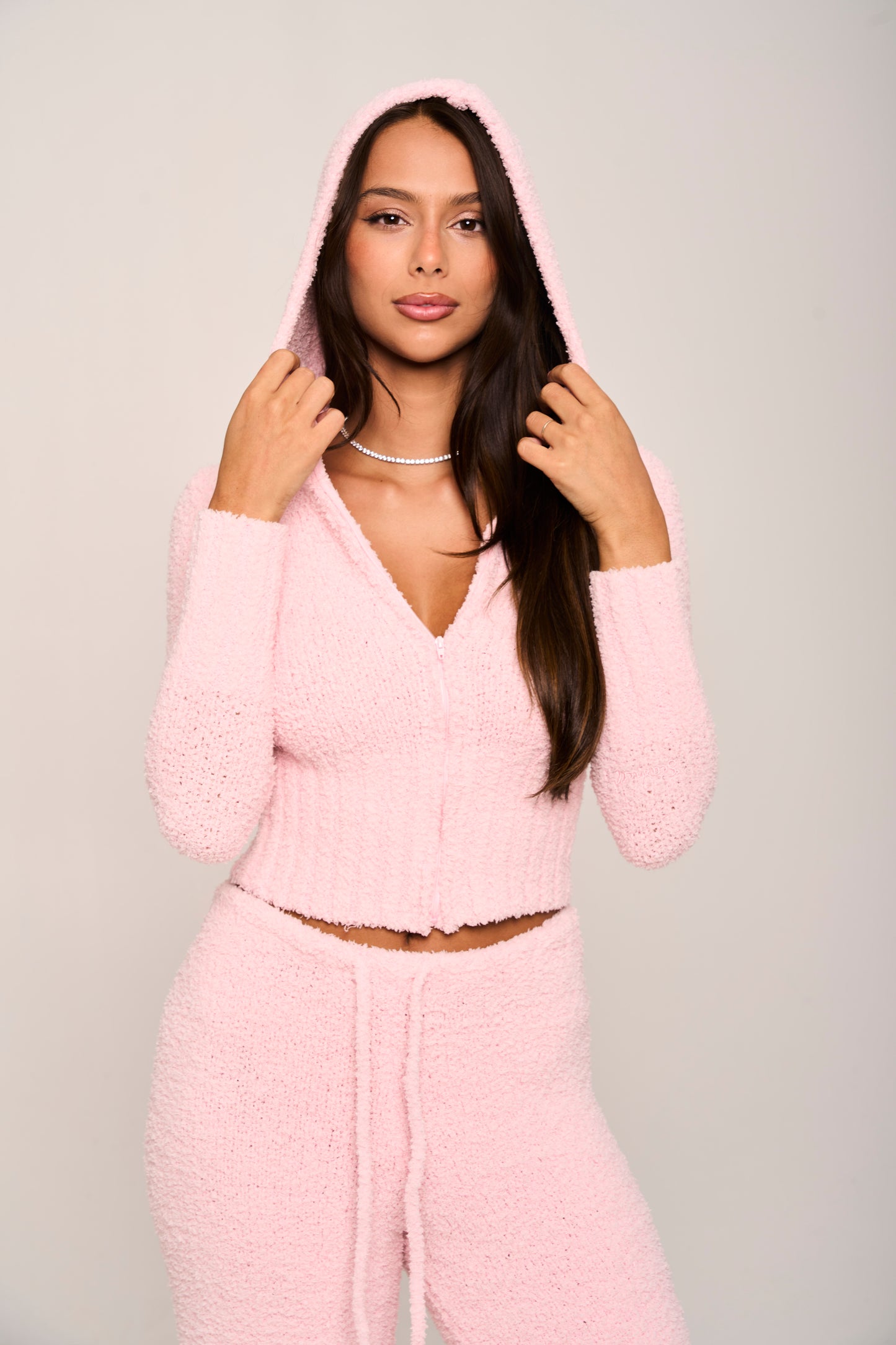 STEPHANIE Zip Up Boucle Hoodie